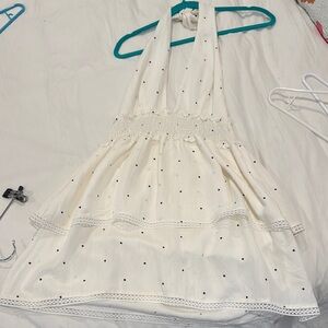 superdown White Polka Dot Backless Dress